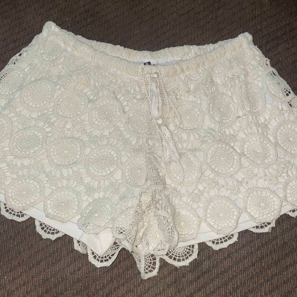 Lace detail shorts